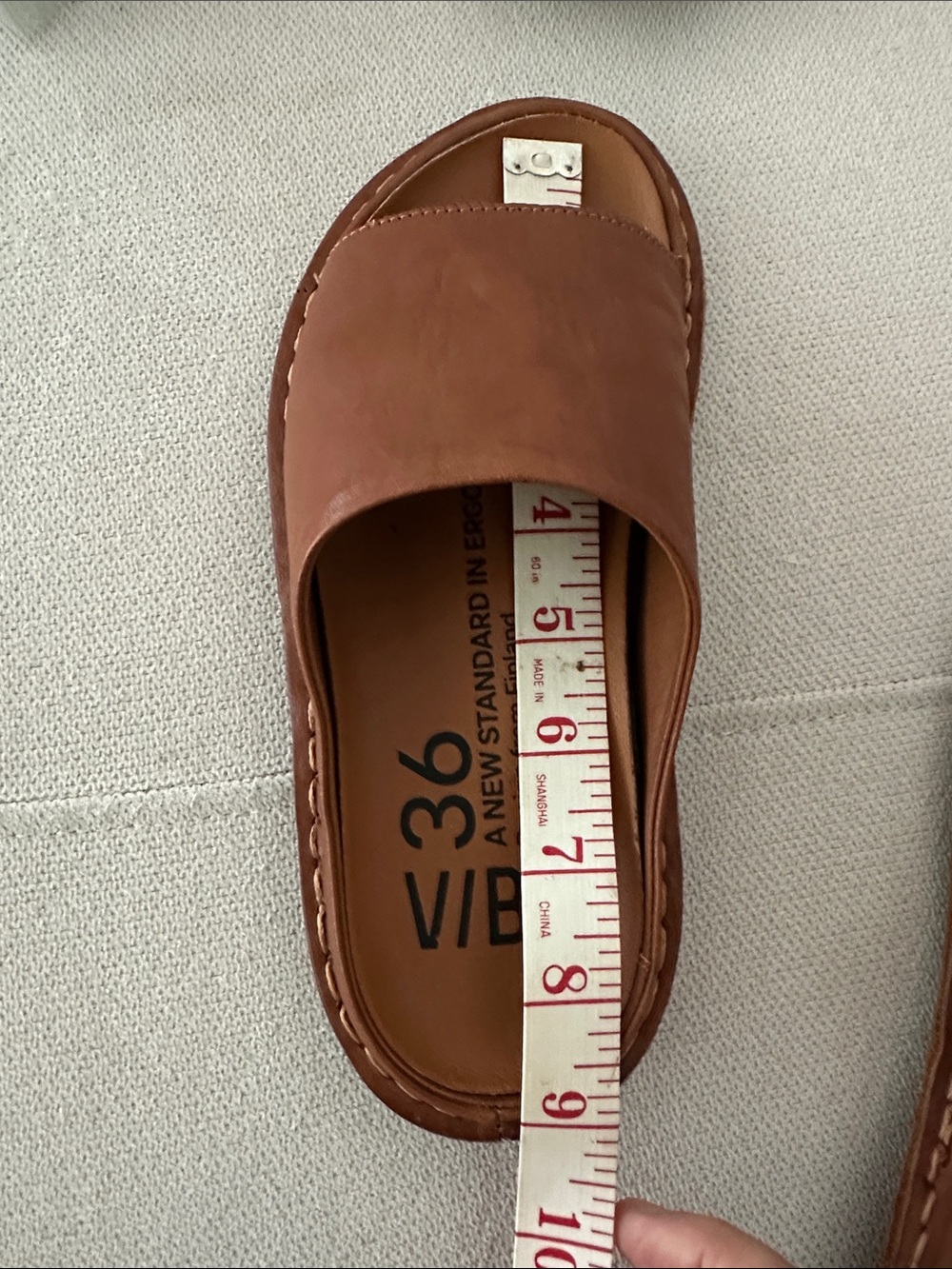 VIBAe SAINT TROPEZ LEATHER SLIDES SANDALS IN BROWN SIZE 36 - Picture 11 of 11